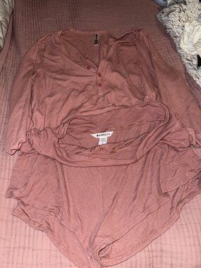 Athleta Dusty Rose Long Sleeve Henley Top